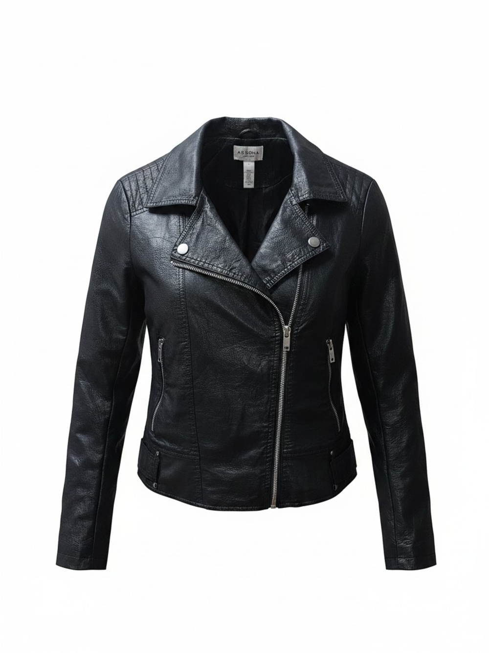 Arizona Jean Company Black Faux Leather Moto Jacket